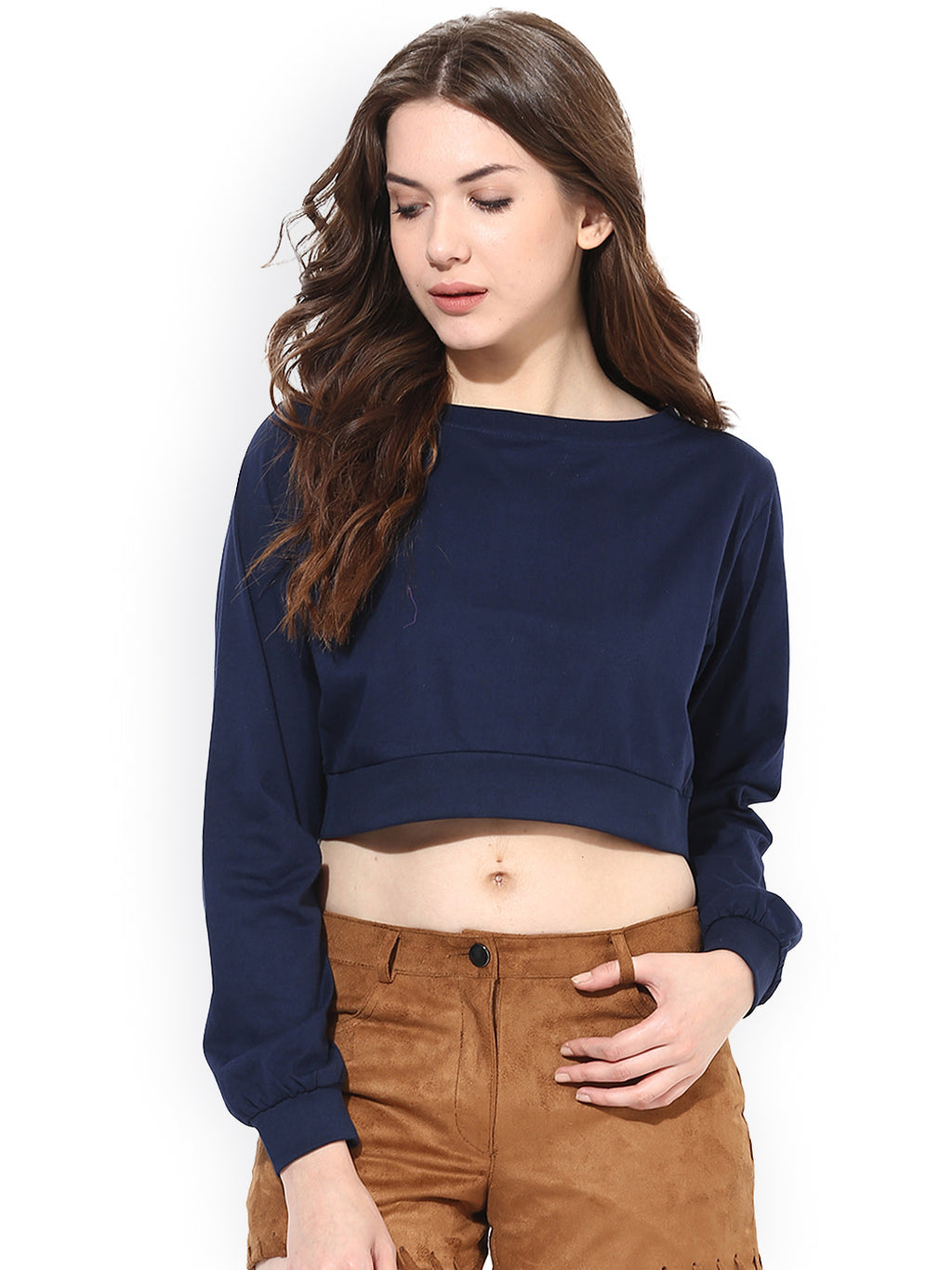 Navy Crop Top