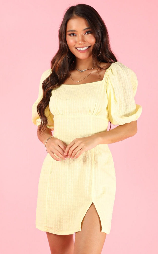 Electric Babe Dress In Lemon