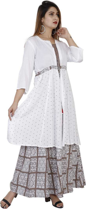 Women's Polka Print Rayon Anarkali Kurta