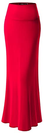 URBAN K Womens Basic Foldable  Maxi Skirts