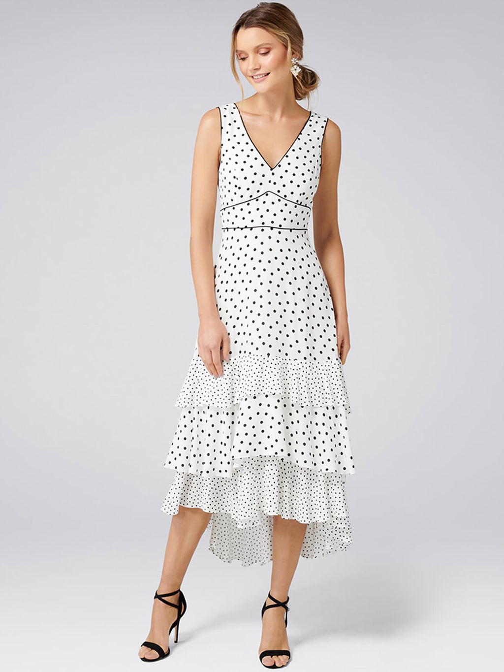 Women White Printed Fit and Flare Dress