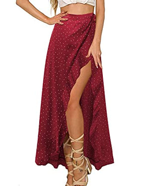 GIKING High Waist Retro Maxi Long Skirt