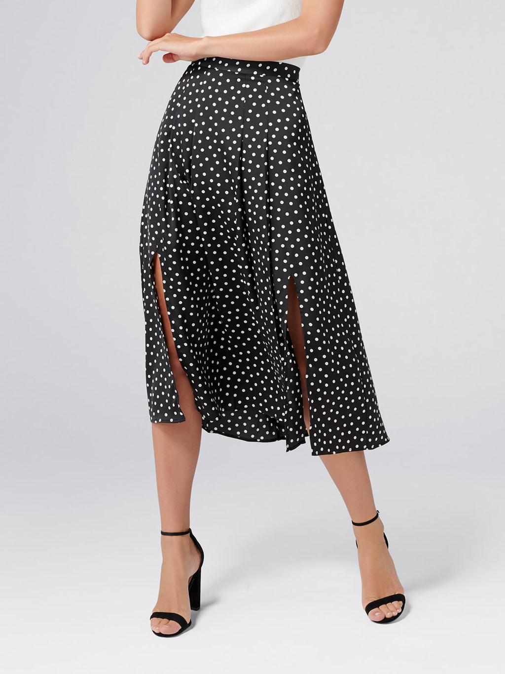 Women Black & White Printed A-Line Skirt