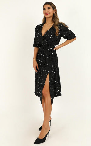Feeling It Now Dress In Black Spot