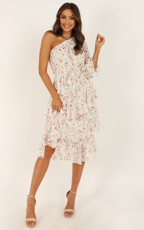 Its Under Control Dress In White Floral