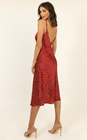 Full Of Control Dress In Red Spot