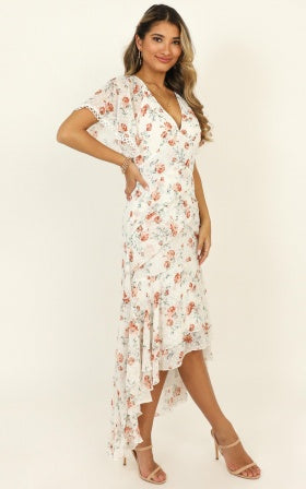 Chalkboard Dress In White Floral