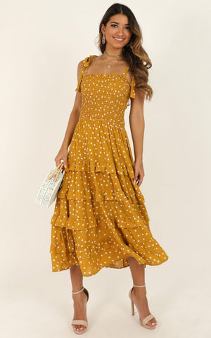 Cleanse My Soul Dress In Mustard Spot