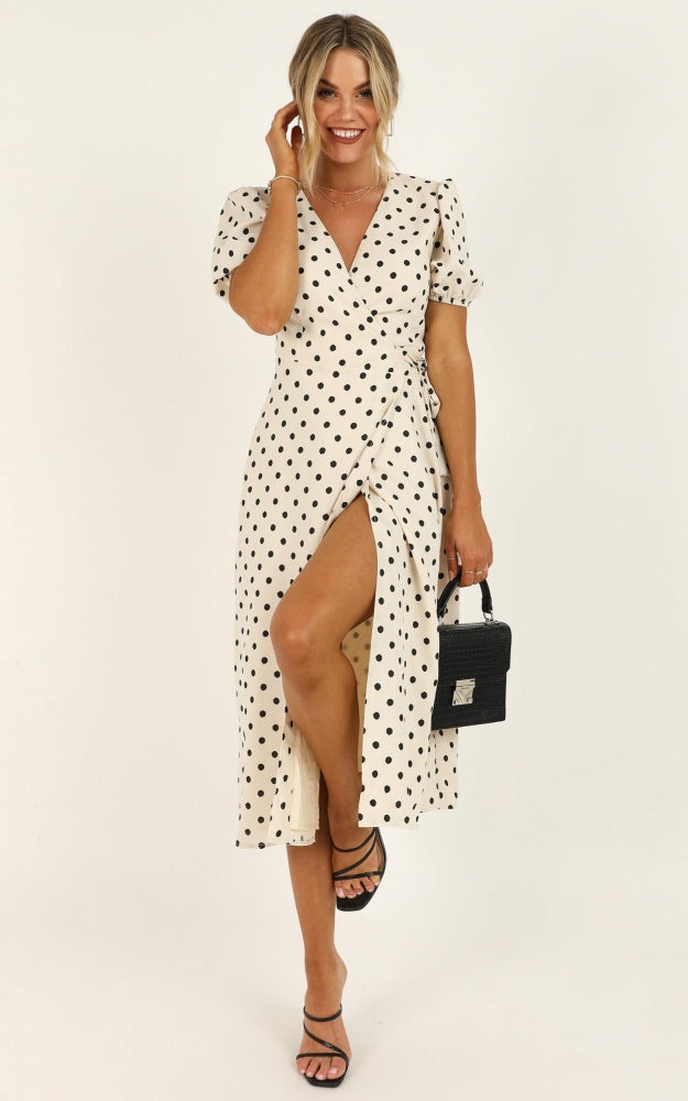 Taking Shortcuts Dress In Cream Spot